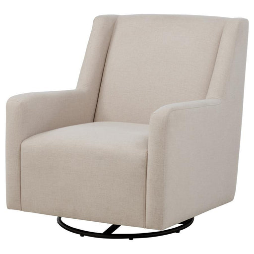 Sorrel - Fabric Upholstered Swivel Glider Arm Chair - Latte - JaxCo Furniture