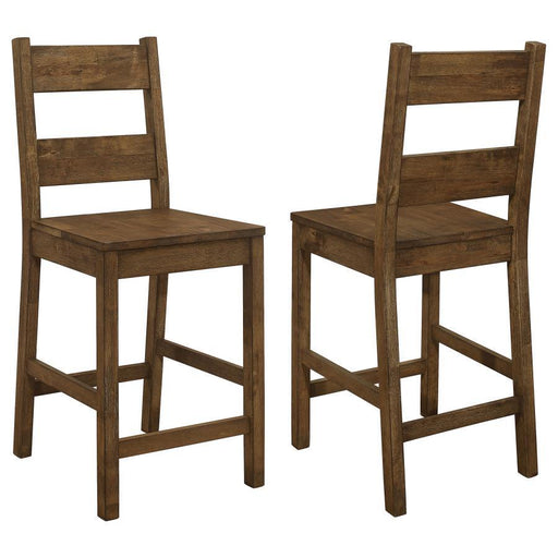 Coleman - Wood Counter Chair (Set of 2) - Rustic Golden Brown - JaxCo Furniture