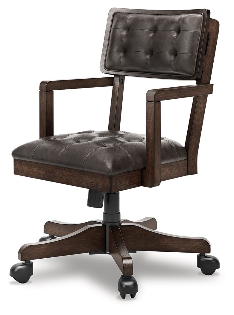 Breckington - Dark Brown - Home Office Desk Chair - JaxCo Furniture