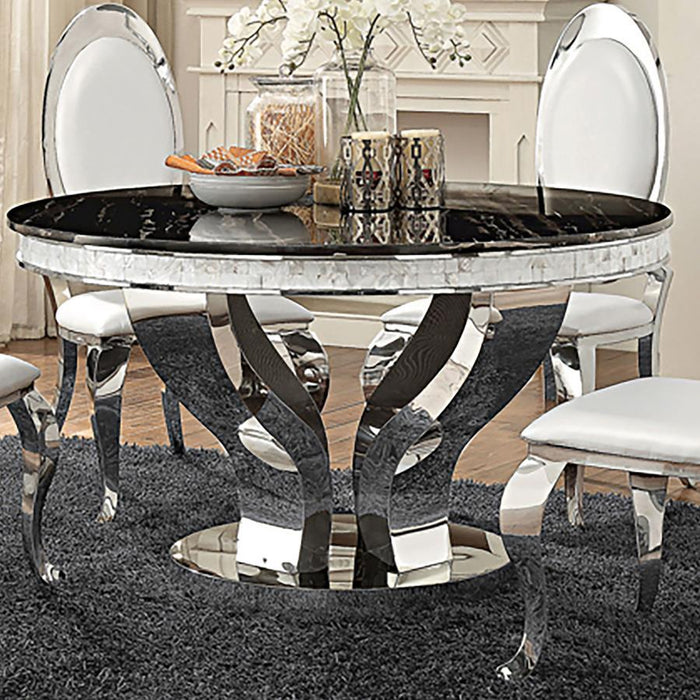 Anchorage - Round Glass Top Dining Table - Chrome - JaxCo Furniture