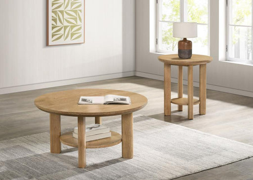 Ottowa - Round Wood Coffee Table Set - JaxCo Furniture