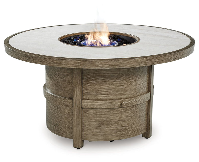 Rainier Ranch - Beige - Round Fire Pit Table - JaxCo Furniture