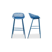 Piazza - Outdoor Barstool (Set of 2) - Blue - JaxCo Furniture