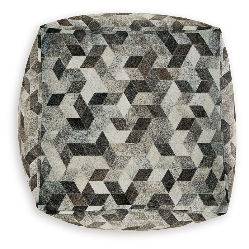 Albermarle - Gray / Brown - Pouf - JaxCo Furniture