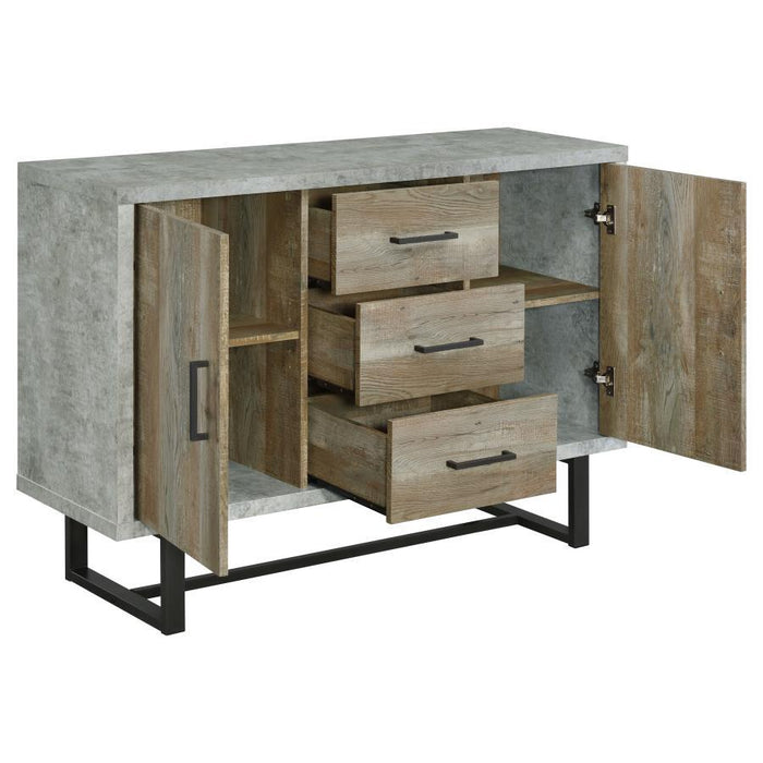 Abelardo - 3-Drawer Engineered Wood Cabinet - Weathered Oak - JaxCo Furniture