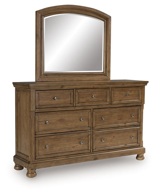 Feddinger - Medium Brown - Dresser And Mirror - JaxCo Furniture