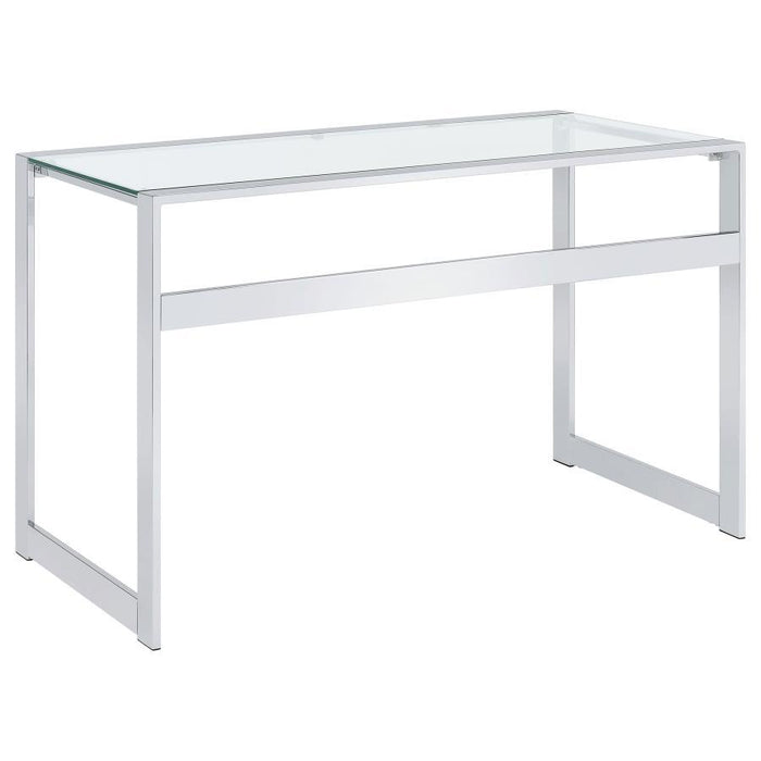 Hartford - Glass Top Writing Desk - Chrome - JaxCo Furniture