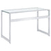 Hartford - Glass Top Writing Desk - Chrome - JaxCo Furniture