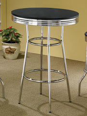 Retro - Round 30" 1950's Bistro Pub Height Bar Table - JaxCo Furniture