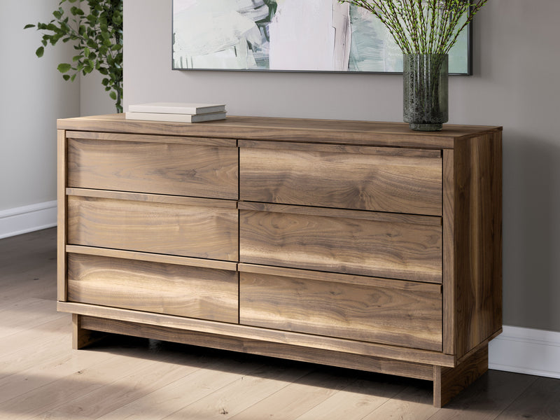 Chirason - Brown - Six Drawer Dresser - JaxCo Furniture