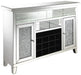 Melinda - 2-Door LED Mirrored Wine Storage Bar Cabinet - Silver - JaxCo Furniture