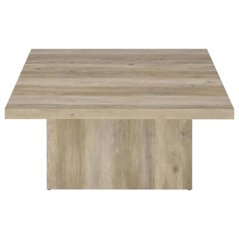 Devar - Square Engineered Wood Coffee Table - Distressed Pine - JaxCo Furniture