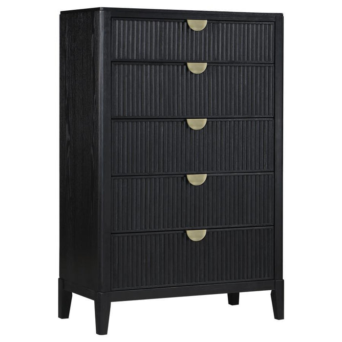 Brookmead - 5-Drawer Bedroom Chest - Black - JaxCo Furniture