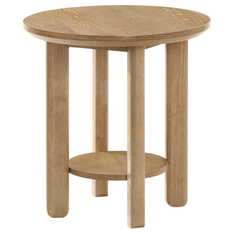 Ottowa - Round Wood Table With Shelf - JaxCo Furniture