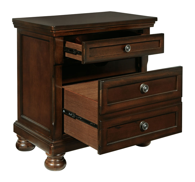 Porter - Dark Brown - Two Drawer Night Stand - JaxCo Furniture