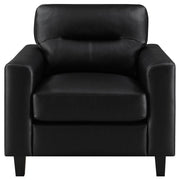 Scotland - Faux Leather Upholstered Track Arm Chair - JaxCo Furniture