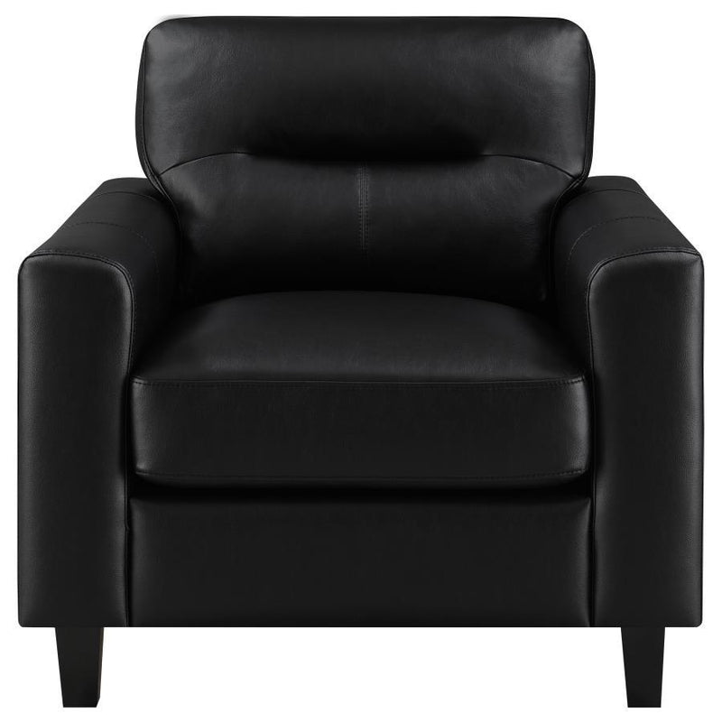 Scotland - Faux Leather Upholstered Track Arm Chair - JaxCo Furniture