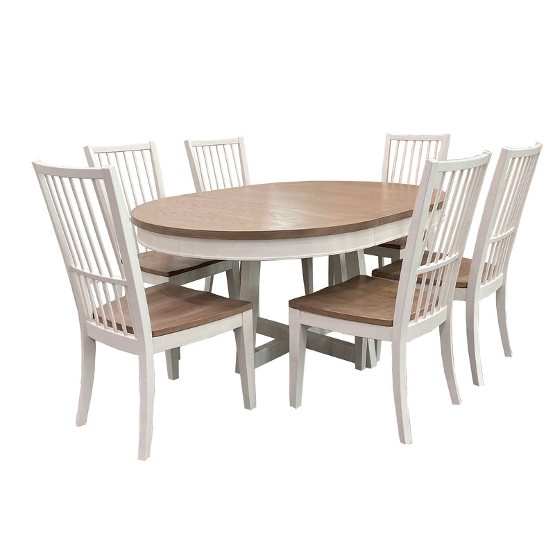 Americana Modern Dining - Round Extendable Dining Table - Cotton - JaxCo Furniture