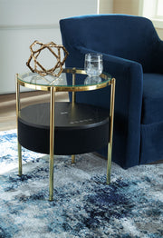 Nedman - Black / Gold Finish - Accent Table With Speaker - JaxCo Furniture