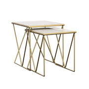 Bette - 2 Piece Marble Top Nesting Table Set - White And Gold - JaxCo Furniture