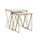 Bette - 2 Piece Marble Top Nesting Table Set - White And Gold - JaxCo Furniture