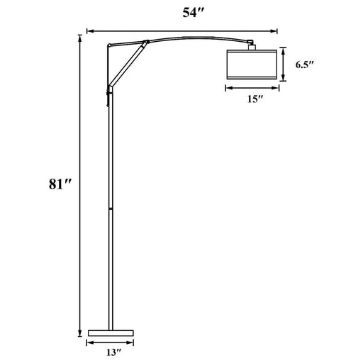 Moniz - Drum Shade Arc Adjustable Floor Lamp - Chrome - JaxCo Furniture