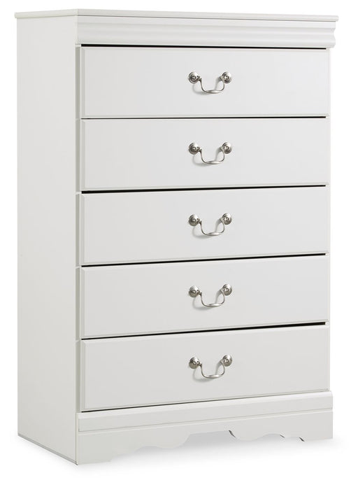 Anarasia - White - Five Drawer Chest - JaxCo Furniture