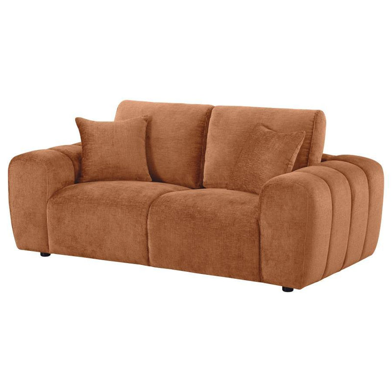 Burnett - Chenille Upholstered Wide Arm Loveseat - JaxCo Furniture