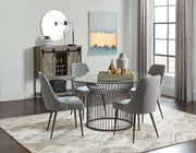 Granvia - Round Glass Top Metal Dining Table - Gunmetal - JaxCo Furniture