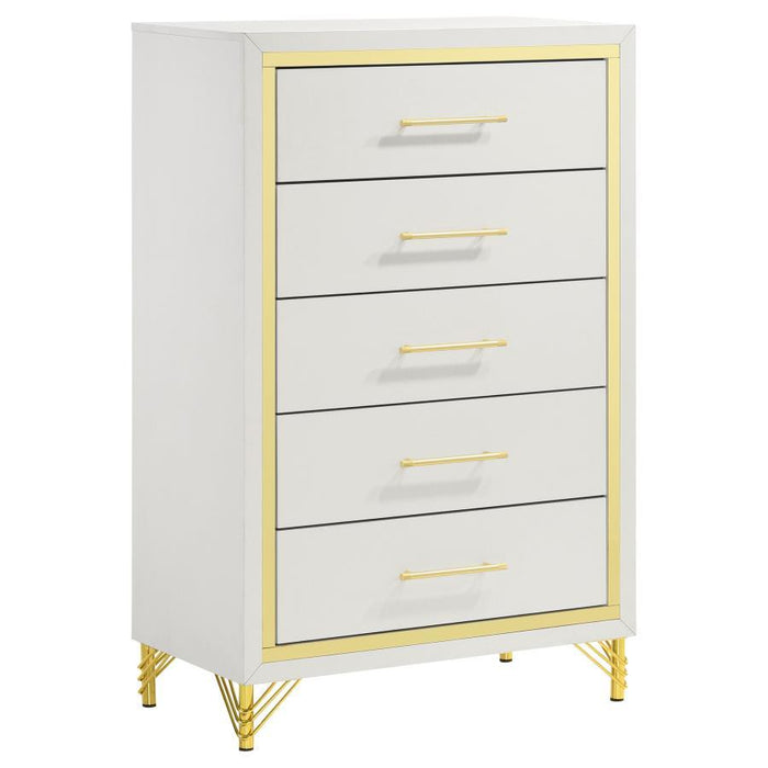 Lucia - 5-Drawer Bedroom Chest - White - JaxCo Furniture