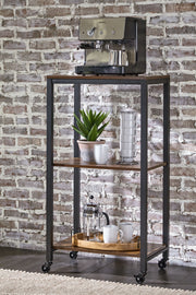 Bevinfield - Brown / Black - Bar Cart - JaxCo Furniture