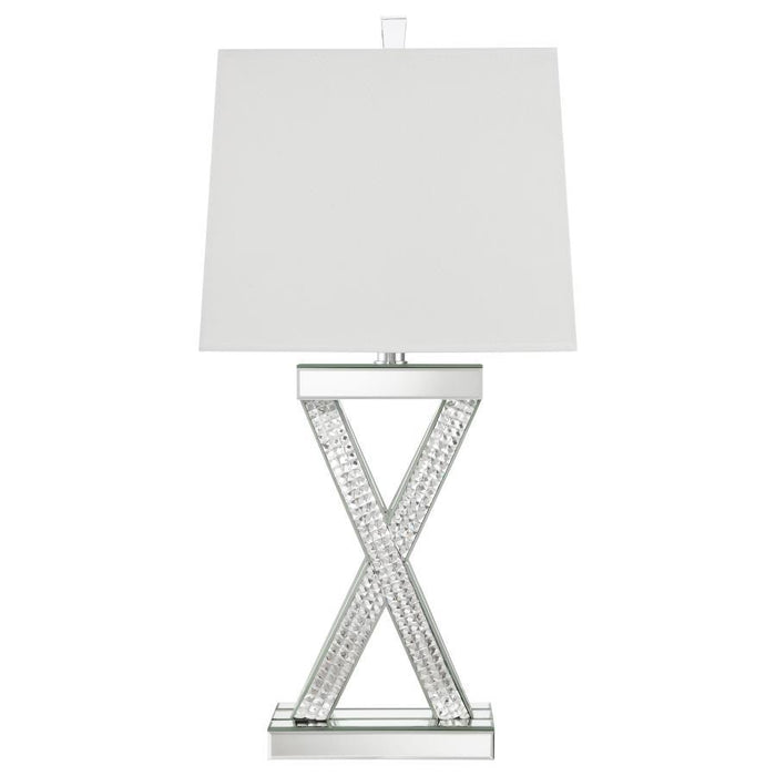 Dominick - Tapered Mirrored Acrylic Table Lamp - Silver - JaxCo Furniture