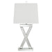 Dominick - Tapered Mirrored Acrylic Table Lamp - Silver - JaxCo Furniture