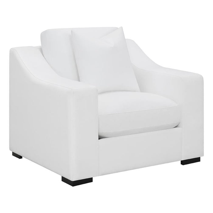 Ashlyn - Upholstered Sloped Arm Accent Chair - White - JaxCo Furniture