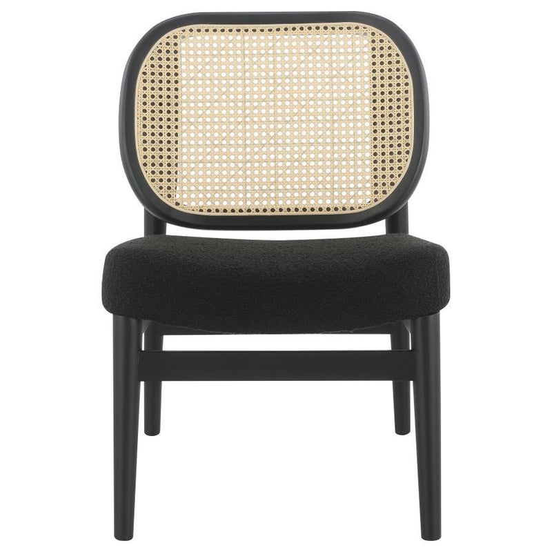 Rayo - Rattan Cane Back Accent Chair With Padded Seat - JaxCo Furniture