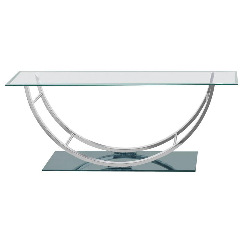 Danville - Rectangular U-Shaped Glass Top Table - JaxCo Furniture