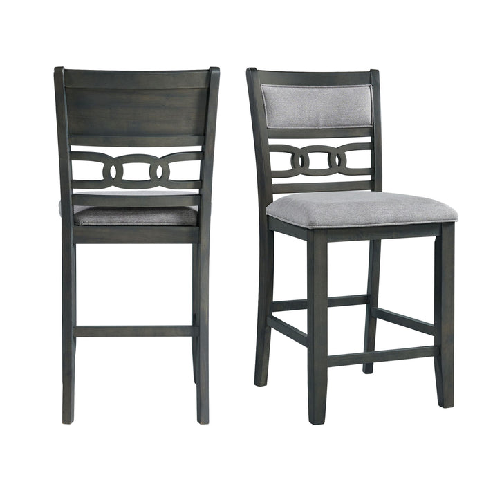 Amherst - Counter Side Chair With Fabric Cushion (Set of 2) - Grey Finish - JaxCo Furniture