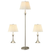 Griffin - 3 Piece Floor And Table Lamp Set Brushed Nickel - Brush Nickel - JaxCo Furniture