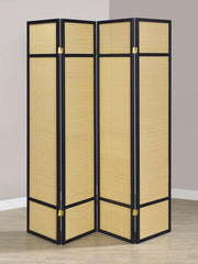 Pearce - 4-Panel Bamboo Room Divider Folding Screen - Natural - JaxCo Furniture