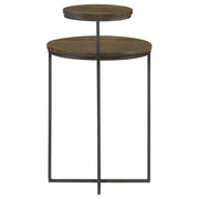 Yael - Round Mango Wood Accent Side Table - Natural And Gunmetal - JaxCo Furniture