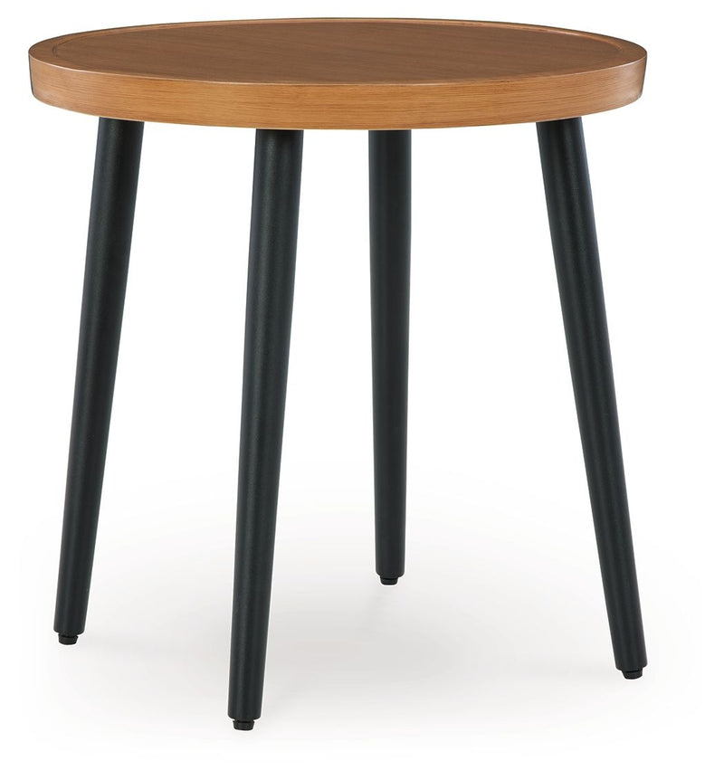 Horizon Hall - Two-tone Brown - Round End Table - JaxCo Furniture