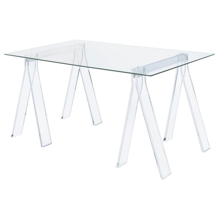 Amaturo - Glass Top Acrylic Writing Desk - Clear - JaxCo Furniture