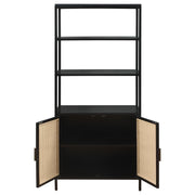 Amherst - 3-Shelf Radio Weave Cane Metal Accent Cabinet - JaxCo Furniture