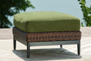 Horizon Hall - Brown / Green - Ottoman With Cushion - JaxCo Furniture