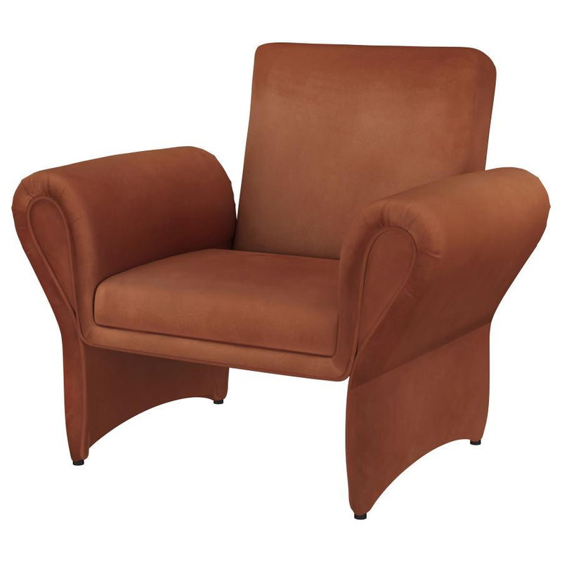 Liana - Upholstered Roll Arm Accent Armchair - Rust - JaxCo Furniture