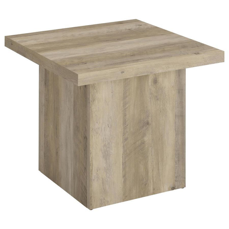 Devar - Square Coffee End Table Set - Distressed Pine - JaxCo Furniture