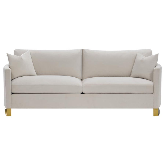 Corliss - Upholstered Arched Arm Sofa - Beige - JaxCo Furniture