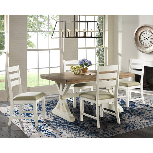 Park Creek - Rectangle 5 Piece Dining Set-Table And Four Chairs - Cottage White Finish - JaxCo Furniture