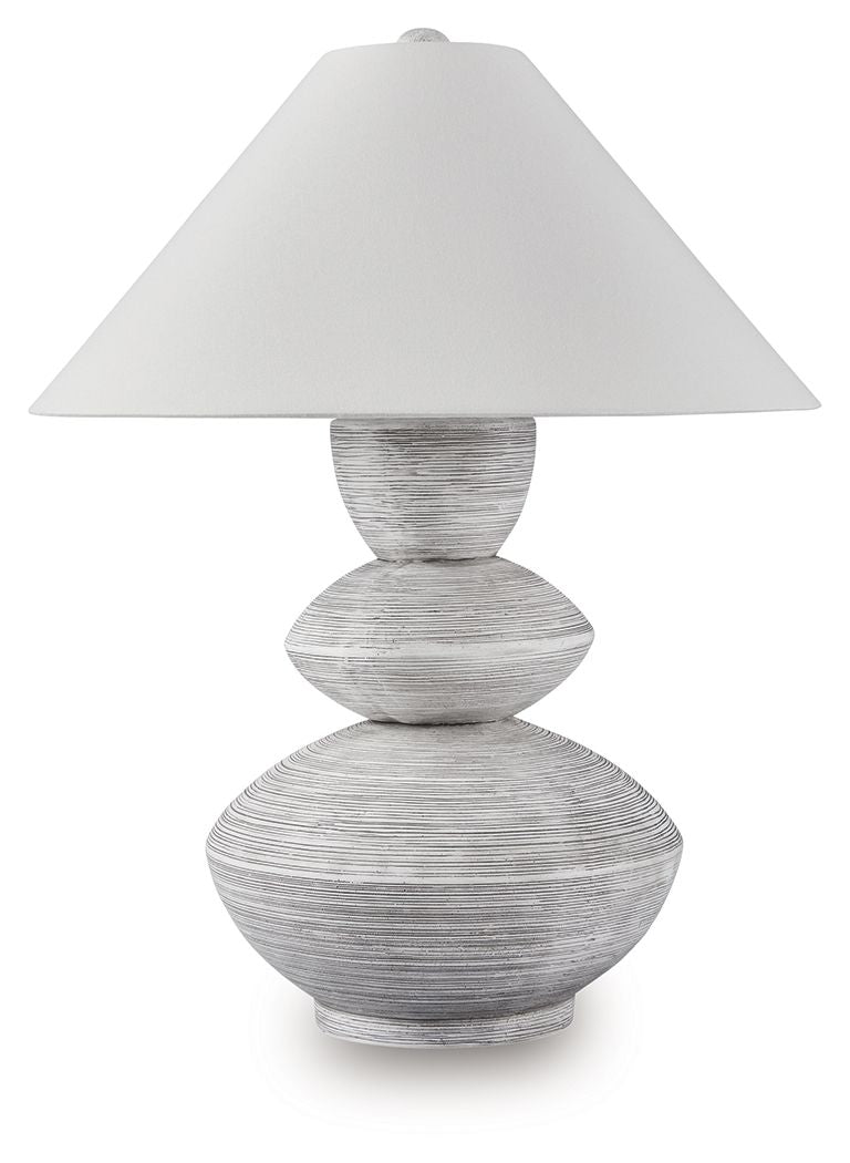 Brickdon - Distressed White - Poly Table Lamp - JaxCo Furniture