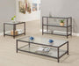 Trini - 1-Shelf Glass Top Coffee Table - Black Nickel - JaxCo Furniture